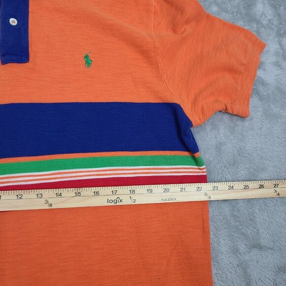 Men's VTG Polo Ralph‎ Lauren Royal Orange Green Multicolor Striped Shirt Sz XL - Picture 6 of 6